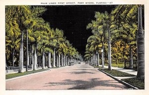 Palm Lined First Street - Fort Myers, Florida FL  