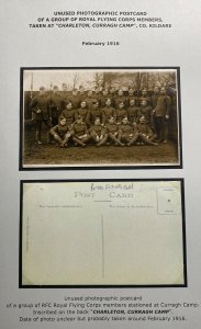 Mint Real Picture Postcard Royal Flying Corps Curragh Camp Ireland 1916 WW1