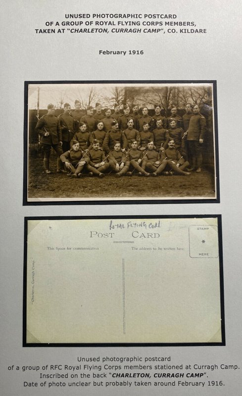 Mint Real Picture Postcard Royal Flying Corps Curragh Camp Ireland 1916 WW1 