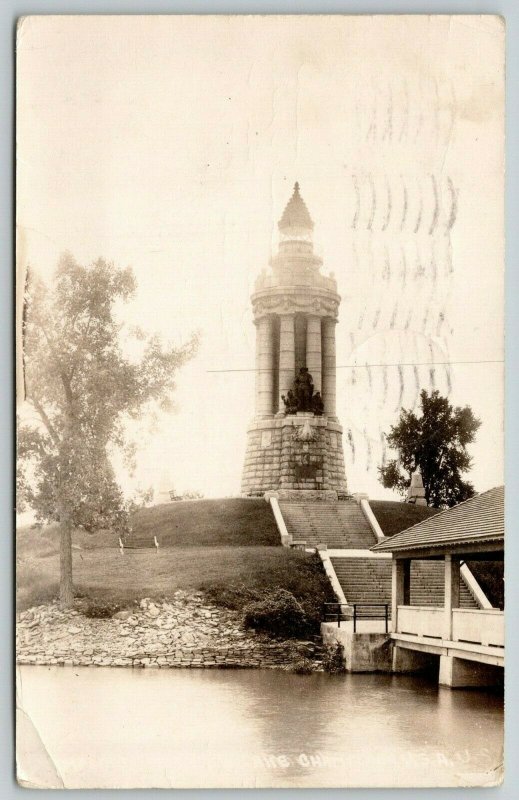 Crown Point NY Former Lighthouse, Lake Champlain Explorer's Monument~RPPC 1909?