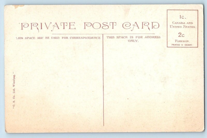 Winnipeg Canada Postcard Post Office Free Press Exterior Building c1910 Vintage