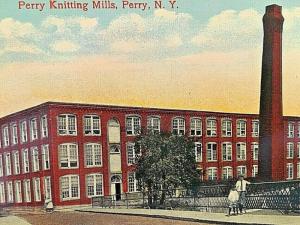 Postcard Antique View of Perry Knitting Mills in Perry, NY