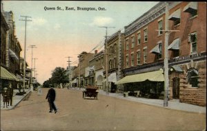 Brampton Ontario Queen St. East c1910 Postcard