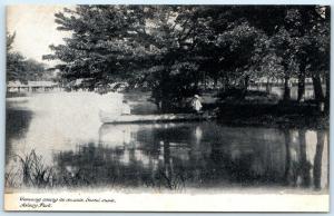 ASBURY, New Jersey NJ   Canoeing Among the Islands  SUNSET LAKE  c1900s Postcard