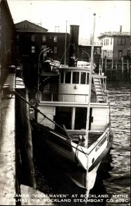 Rockland ME Steamer Boat Vinalhaven c1950s Real Photo Postcard