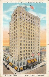Reading Pennsylvania 1920s Postcard Hotel Abraham Lincoln