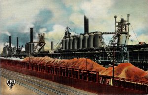 Linen Postcard Blast Furnaces CF&I Minnequa Steel Plant Pueblo, Colorado