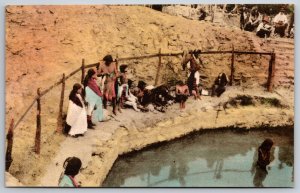 Moqui Indian Bathing Pool Holbrook AZ UNP Hand Colored Albertype DB Postcard F17