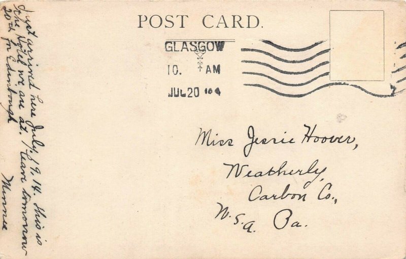 Grand Hotel, Glagow, Scotland, Great Britain, Early Postcard, Used in 1914