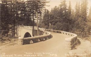 Columbia River Highway Oregon~Eagle Creek Bridge~1920s Cross & Dimmitt RPPC 395