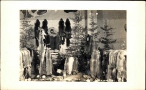 Alaska Fur Coats Animal Furs Store Interior Real Photo Postcard