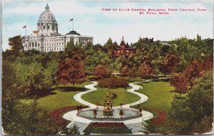 View Of State Capitol Building From Central Park St Paul Minnesota Postcard C120