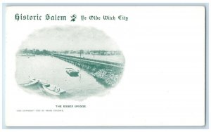 Salem Massachusetts Postcard Essex Bridge Historic Olde Witch City Exterior 1905