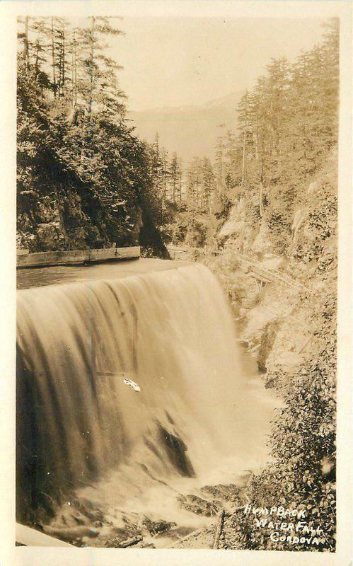 C-1910 Cordova Alaska RPPC Photo Postcard Humpback Waterfall 12798