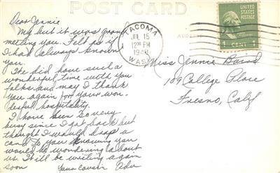 RPPC POINT DEFIANCE PARK Tacoma, WA Ellis #1291 1948 Vintage Postcard