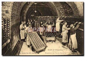 Old Postcard Folklore Wine Vintage Champagne Moet & Chandon bottles of wine s...