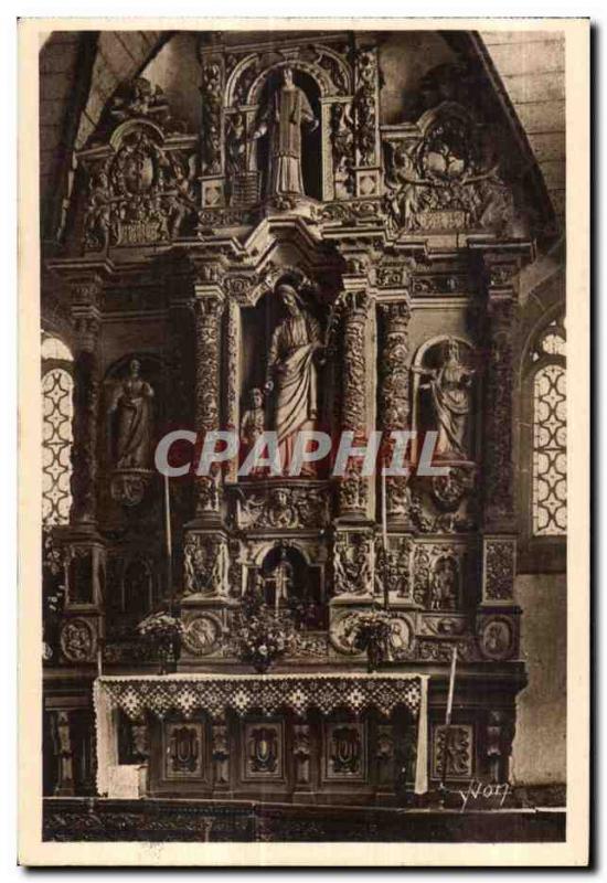 Old Postcard Guimiliau (Finistere) Interior of the Porch of the Church of St....