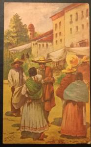 Postcard Used Mexico in Colores Examined by US censor? LB