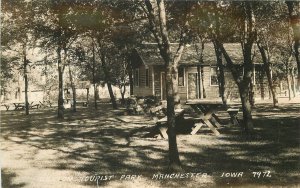 Postcard Iowa Manchester Denton Tourist park #7972 1920s 23-2661