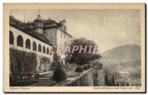 Old Postcard Baden Baden Schlossterrasse mit Blick ins Tal