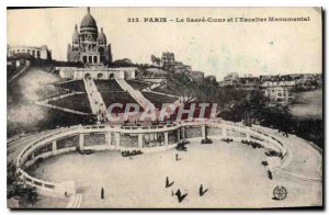 Postcard The Old Paris and Sacred Hearts Monumental Staircase