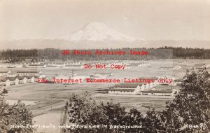 WA, North Fort Lewis, Washington, RPPC, City, Mount Rainier, Photo No B48