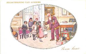 Christmas Purple Suited Santa Claus Handing out Toys Mela Koehler? Postcard