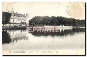 Postcard The Old Rambouillet I'Ile View Park Garden