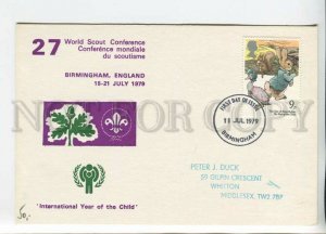 450933 UK 1979 year First Day card scouts year baby