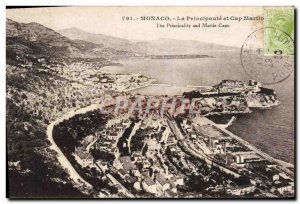 Old Postcard The Principality Monaco and Cap Martin
