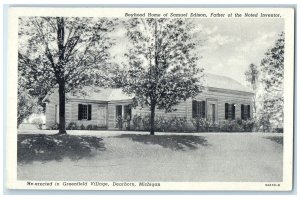 c1920 Boyhood Home Samuel Edison Re Erected Greenfield Dearborn Michigan Postcar