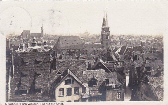 Germany Nuenberg Blick von der Burg auf die Stadt 1926