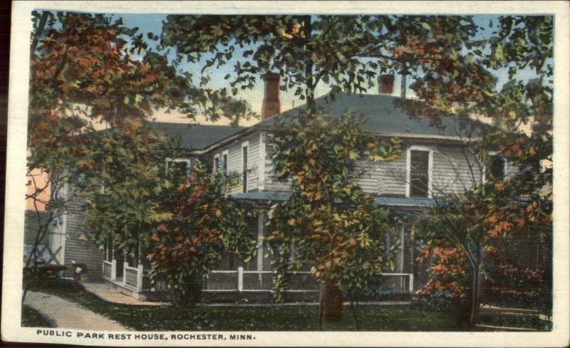 Rochester MN Public Park Rest House c1920 Postcard