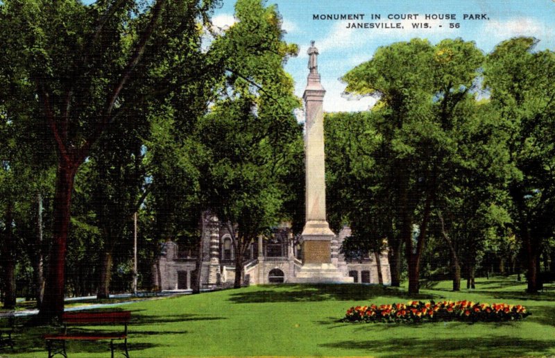 Wisconsin Janesville Monument In Court House Park