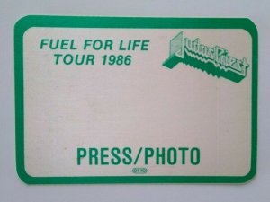 Judas Priest Backstage Pass Original 1986 Concert Tour Heavy Metal Rock Music