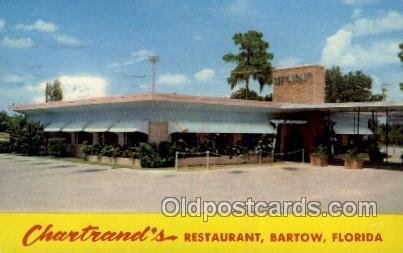 Bartow Florida USA Chartrands Restaurant 1958 postal used 1958