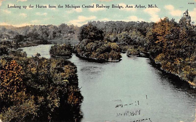 Looking Up The Huron From Michigan Central Railway Bridge Ann Arbor MI 