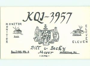 comic - QSL HAM RADIO CARD Hagerstown Maryland MD t1194