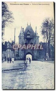 Old Postcard Villeneuve Sur Yonne Door Sens