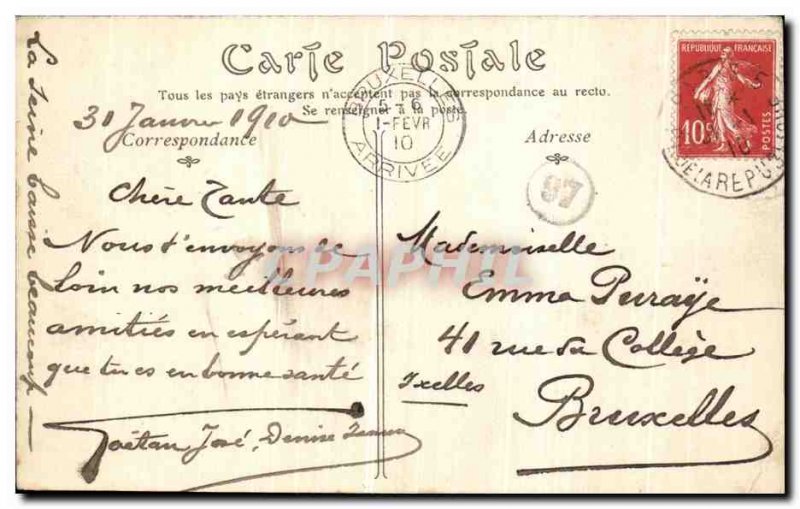 Old Postcard Paris Floods The Seine at Pont Royal