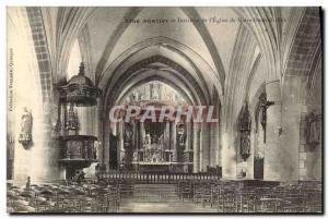 Old Postcard Pontivy Interior of the Church of Our Lady of Joy