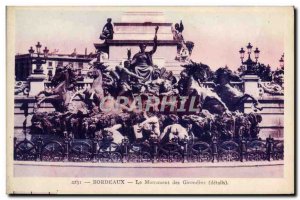 Old Postcard Bordeaux Girondins Monument