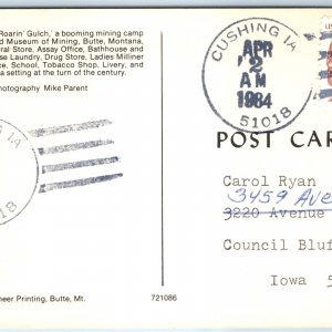 1984 Cushing, IA Town Post Office Cancel Stamp USPO Postcard Postal History A177