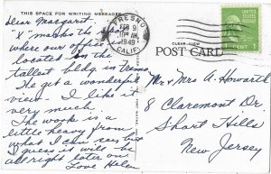 Fulton Street Fresno California Mailed 1949 X Marked on Office Building