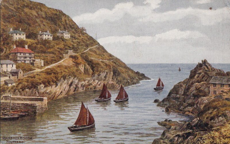 Postcard Harbour Mouth Polperro UK