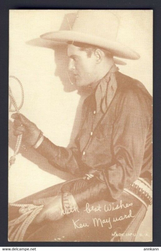 COWBOY ACTOR - KEN MAYNARD Best Wishes, Mutoscope Arcade card