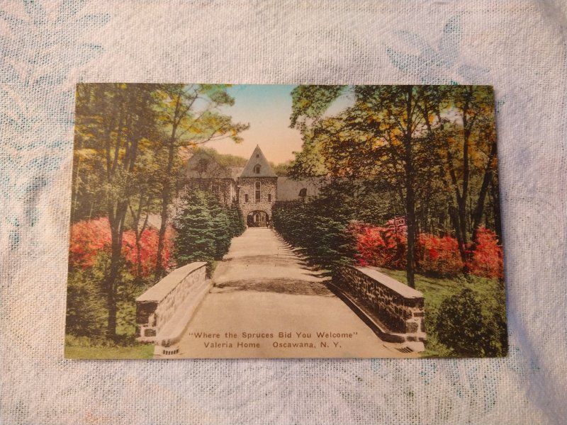 1937 Valeria Home, Oscawana, NY New York Hand Colored Postcard