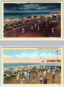 2 Postcards VIRGINIA BEACH, VA ~ Dancers CAVALIER BEACH CLUB & SURF CLUB c1930s