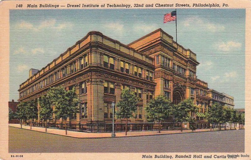 Postcard Drexel Institute Technology Main Buildings Philadelphia PA