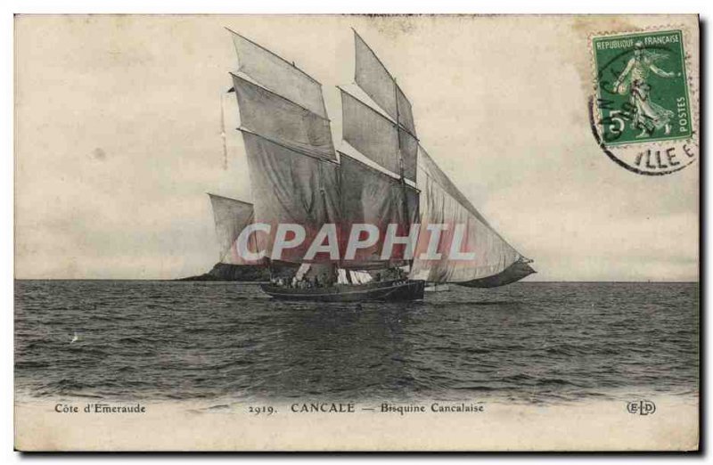 Postcard Old Fishing Boat Cancale Bisquine Cancalaise